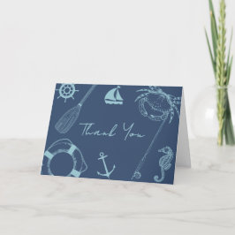 Tarjeta De Agradecimiento Rustic Modern Fishing Nautical Boy Baby Shower