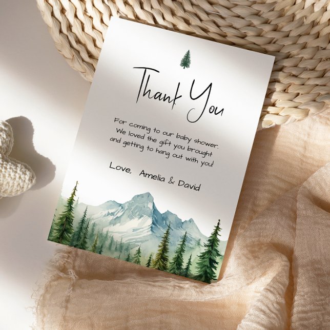 Tarjeta De Agradecimiento Rustic Mountain Adventure Baby Shower Gracias Ca (Subido por el creador)