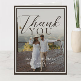 Tarjeta De Agradecimiento Rustic Mountain Landscape Watercolor Photo Wedding