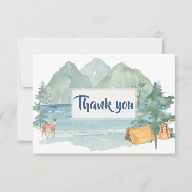 Tarjeta De Agradecimiento Rustic Mountains Adventure 50 cumpleaños gracias (Anverso)
