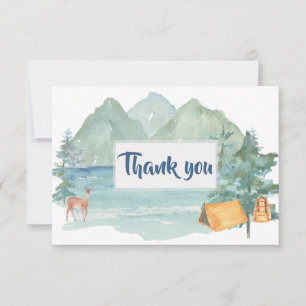 Tarjeta De Agradecimiento Rustic Mountains Adventure 50 cumpleaños gracias