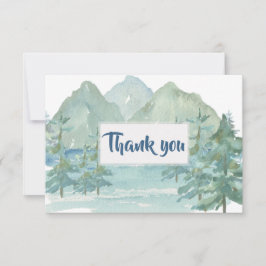 Tarjeta De Agradecimiento Rustic Mountains Adventure Baby Shower Gracias