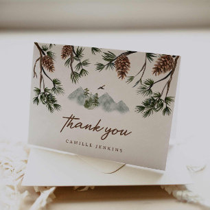 Tarjeta De Agradecimiento Rustic Mountains Boy Baby Shower