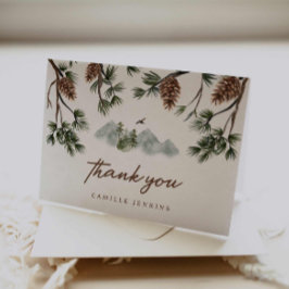 Tarjeta De Agradecimiento Rustic Mountains Boy Baby Shower