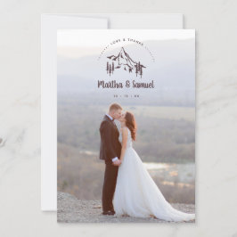 Tarjeta De Agradecimiento Rustic Mountains Landscape Romantic Photo Wedding