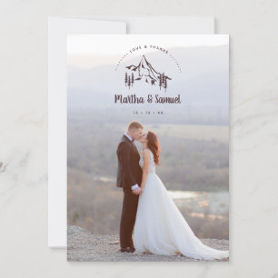 Tarjeta De Agradecimiento Rustic Mountains Landscape Romantic Photo Wedding
