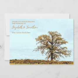 Tarjeta De Agradecimiento Rustic Oak Tree Autumn Wedding