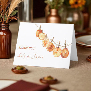 Tarjeta De Agradecimiento Rustic Otumn Citrus Dried Naranja Garland