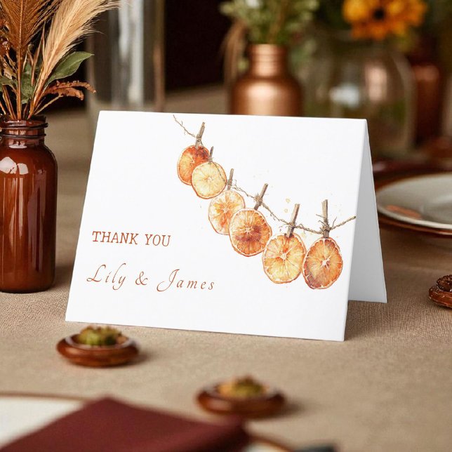 Tarjeta De Agradecimiento Rustic Otumn Citrus Dried Naranja Garland (Subido por el creador)