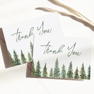 Tarjeta De Agradecimiento Rustic Pine Forest Gracias Baby Shower