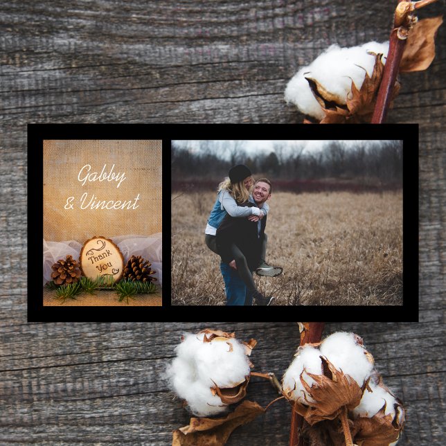 Tarjeta De Agradecimiento Rustic Pines Woodland Boda Gracias (Subido por el creador)