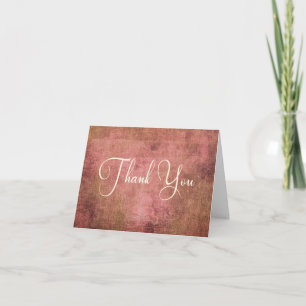 Tarjeta De Agradecimiento Rustic Pink & Burlap Vintage Gracias 1