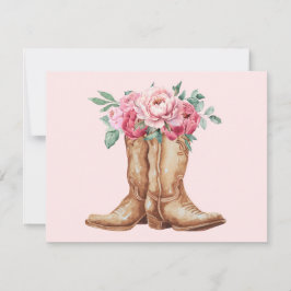 Tarjeta De Agradecimiento Rustic Pink Floral Boho Bridal Shower Thank You