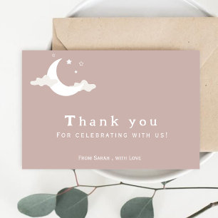 Tarjeta De Agradecimiento Rustic Pink thanyou nube de ducha de bebé