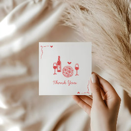 Tarjeta De Agradecimiento Rustic Pizza & Wine Exposición Nupcial