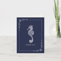 Rustic Seahorse Dark Blue Beach Wedding