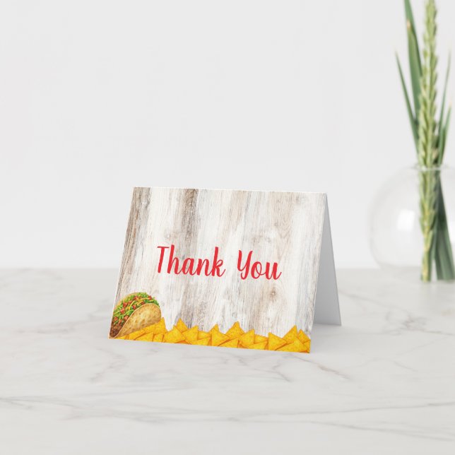 Tarjeta De Agradecimiento Rustic Taco ‘Bout Grateful Thank You Card (Anverso)