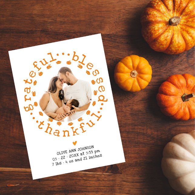 Tarjeta De Agradecimiento Rustic Thankful Photo Thankending Baby Shower (Subido por el creador)