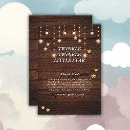Tarjeta De Agradecimiento Rustic Twinkle Twinkle Little Star Baby Shower