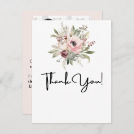 Tarjeta De Agradecimiento rustic watercolor floral bouquet