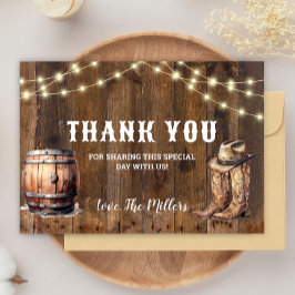 Tarjeta De Agradecimiento Rustic Western Cowboy Boots Thank You Card 
