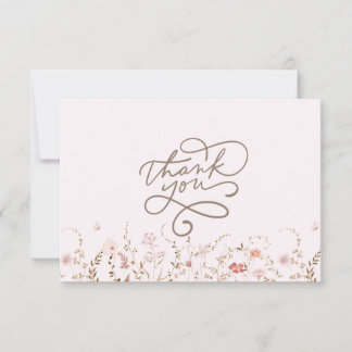 Tarjeta De Agradecimiento Rustic Wildflowers with Photo Boho Country Floral