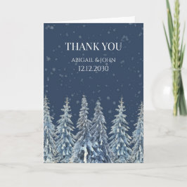 Tarjeta De Agradecimiento Rustic Winter Forest Wedding Thank You Card