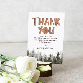 Tarjeta De Agradecimiento Rustic Woodland Baby Shower Gracias