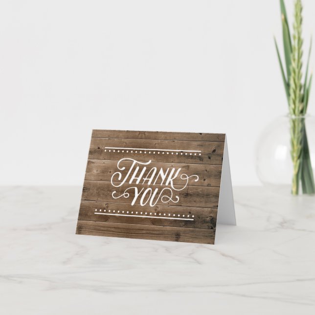 Tarjeta de agradecimiento rústica (Anverso)