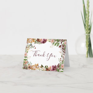 Tarjeta De Agradecimiento Rústica caída Floral Bridal Shower