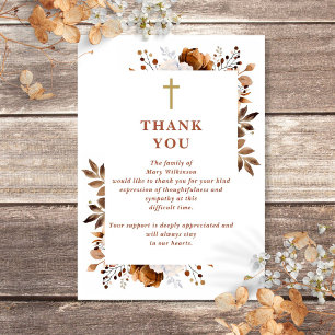 Tarjeta De Agradecimiento Rústica Celebración Cristiana Floral De La Vida