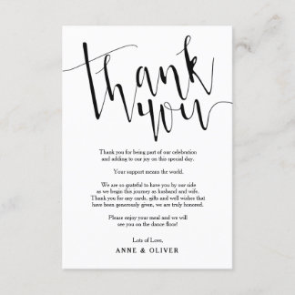 Tarjeta de agradecimiento rústica de boda