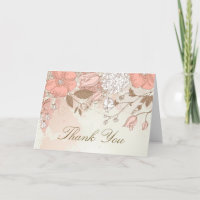 Tarjeta de agradecimiento rústica de flores de pri