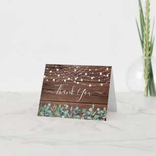 Tarjeta De Agradecimiento Rústica de las cadenas ilumina a Eucalyptus Greene