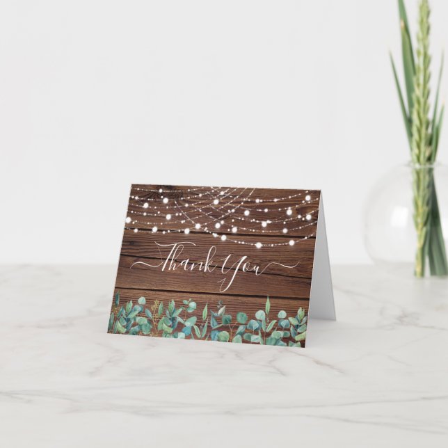 Tarjeta De Agradecimiento Rústica de las cadenas ilumina a Eucalyptus Greene (Anverso)