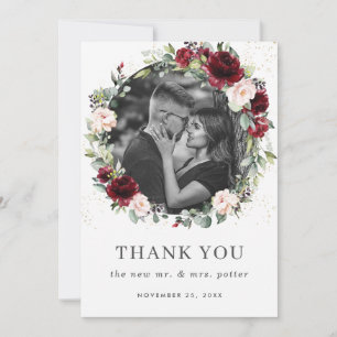 Tarjeta De Agradecimiento Rústica foto de Boda floral rosa de Rubor en Borgo