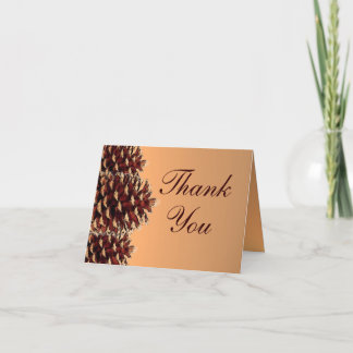 Tarjeta De Agradecimiento Rústica pinecone otoño personalizado gracias a las