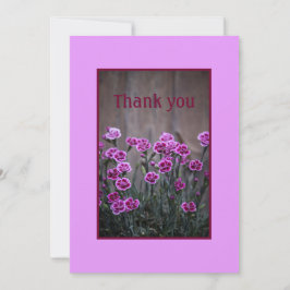 Tarjeta de agradecimiento Rústica Rosa Dianthus Fl