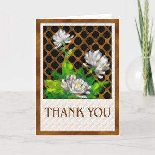Tarjeta De Agradecimiento Rústica vegetación White Daisies Floral Gracias