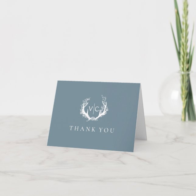 Tarjeta De Agradecimiento Rústicas anhelas con flor | BODA (Anverso)