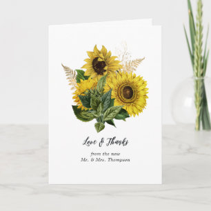 Tarjeta De Agradecimiento Rústico Barn de Campo de Girasol