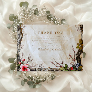 Tarjeta De Agradecimiento Rústico Boda de Berry en otoño