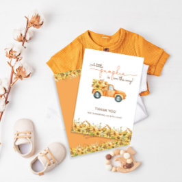 Tarjeta De Agradecimiento Rústico Boho Pumpkin Fall Floral Baby Shower