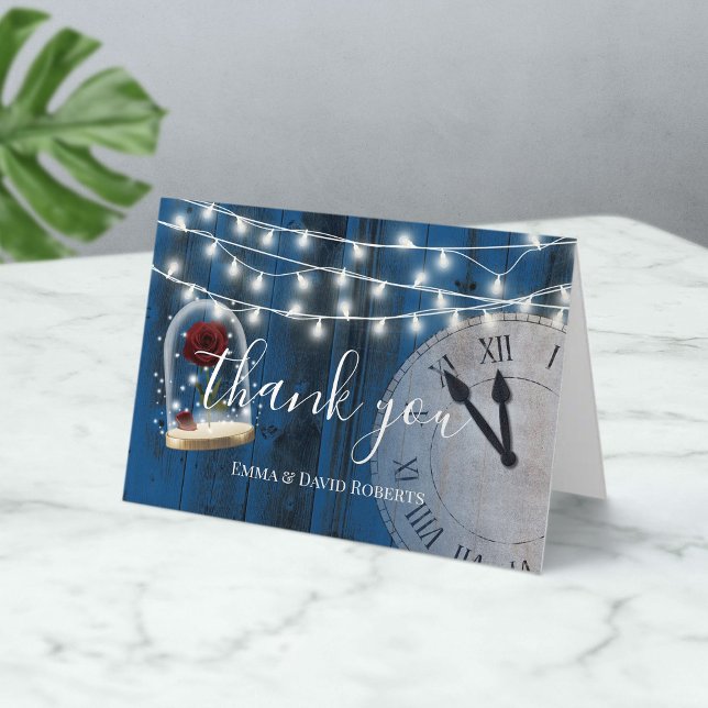 Tarjeta De Agradecimiento Rústico cuento de hadas Boda Marina Barn Wood Grac (Subido por el creador)