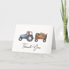 Tarjeta De Agradecimiento Rústico Farm Tractor Teddy Bear Baby Shower