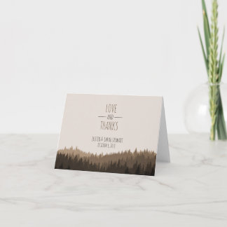 Tarjeta De Agradecimiento Rústico gracias cardar por un boda de la montaña
