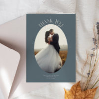 Rústico Gracias Oval Frame Slate Boda Foto