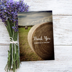 Tarjeta De Agradecimiento Rústico Hay Bales Ranch Boda Gracias