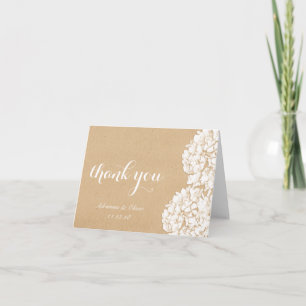 Tarjeta De Agradecimiento Rústico Hydrangeas Boda Floral Gracias