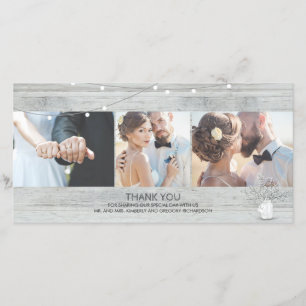 Tarjeta De Agradecimiento Rústico Mason Jar Boda de Respiración de Bebé grac